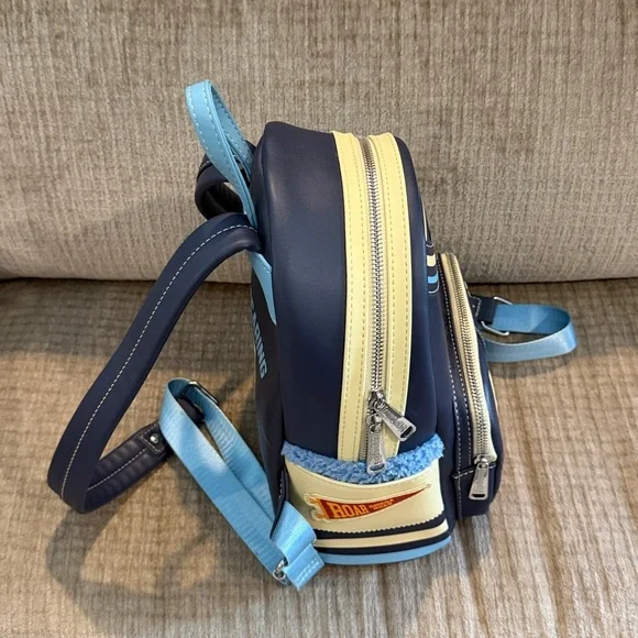 Disney Monsters University varsity jacket Navy and Cream Backpack 10 x 8 - Picture 3 of 10